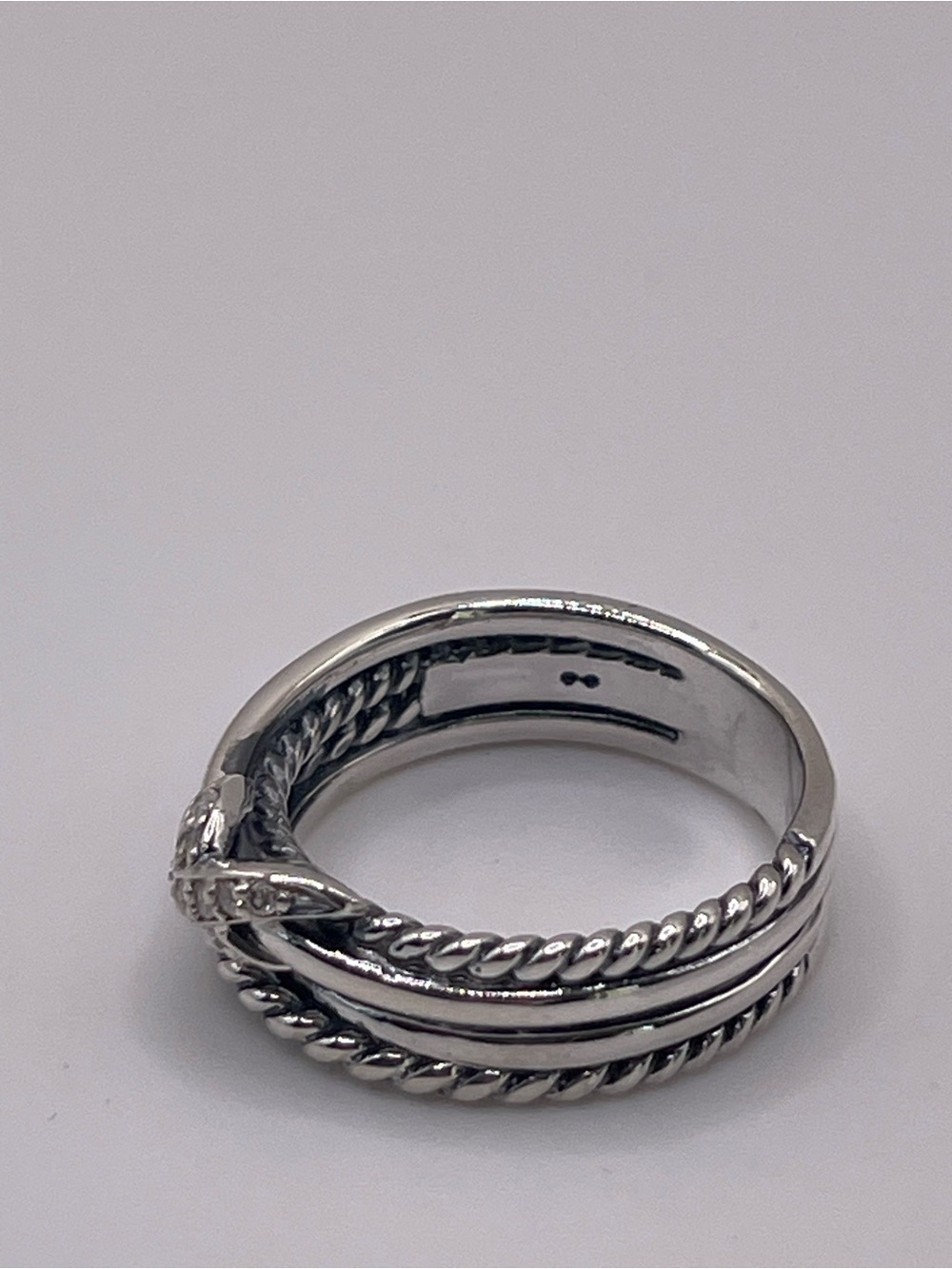 David Yurman X Crossover Band Ring with Diamonds - Picture 10 of 10